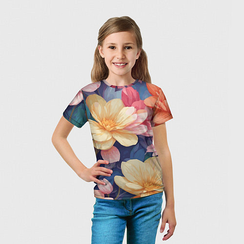 Детская футболка Водянная лилия лотосы кувшинки / 3D-принт – фото 5
