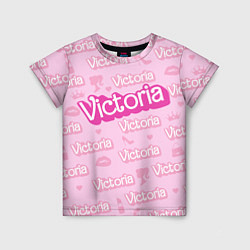 Футболка детская Виктория - паттерн Барби розовый, цвет: 3D-принт