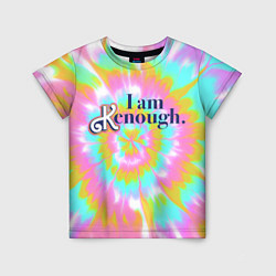 Футболка детская I am Kenough - retro tie-dye, цвет: 3D-принт