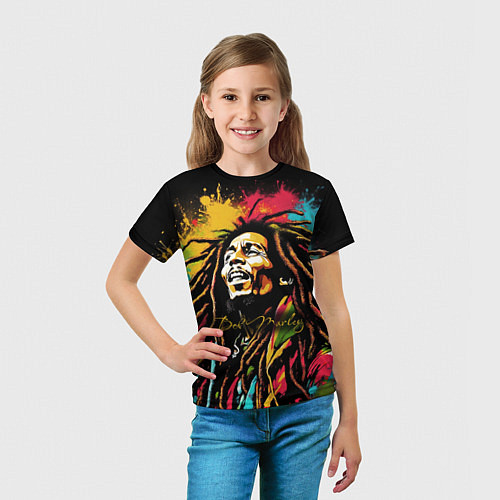 Детская футболка Боб Марли в стиле арт / 3D-принт – фото 5