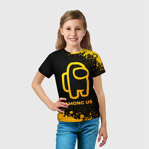 Детская футболка Among Us - gold gradient / 3D-принт – фото 5