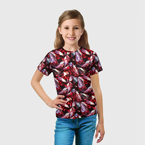Детская футболка Рубиновый паттерн / 3D-принт – фото 5