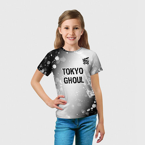 Детская футболка Tokyo Ghoul glitch на светлом фоне: символ сверху / 3D-принт – фото 5