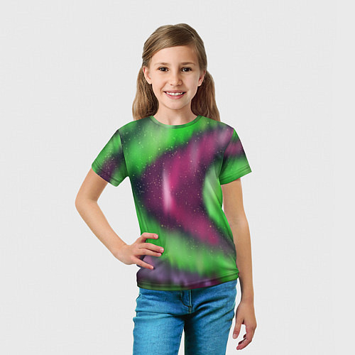 Детская футболка Абстрактное северное сияние / 3D-принт – фото 5