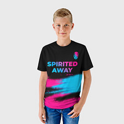 Футболка детская Spirited Away - neon gradient: символ сверху, цвет: 3D-принт — фото 2
