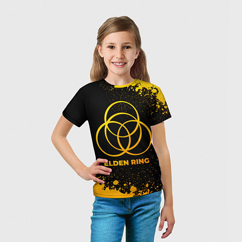 Детская футболка Elden Ring - gold gradient / 3D-принт – фото 5