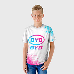 Футболка детская BYD neon gradient style, цвет: 3D-принт — фото 2
