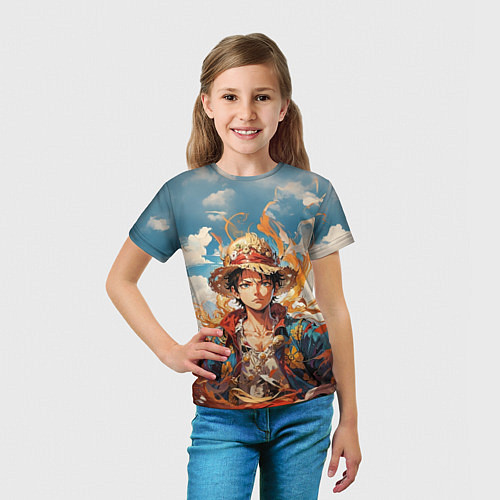 Детская футболка Луффи в соломенной шляпе / 3D-принт – фото 5