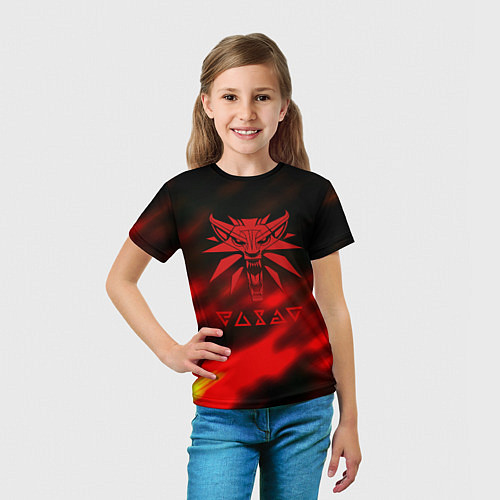 Детская футболка Геральт ведьмак медальон / 3D-принт – фото 5