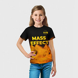 Футболка детская Mass Effect - gold gradient: символ сверху, цвет: 3D-принт — фото 2