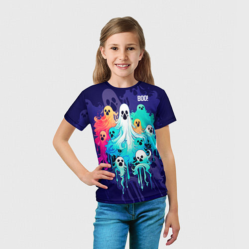 Детская футболка Разноцветные привидения / 3D-принт – фото 5
