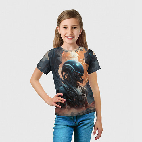 Детская футболка Ксеноморф в скафандре / 3D-принт – фото 5