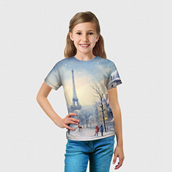 Футболка детская Новогодний Париж, цвет: 3D-принт — фото 2
