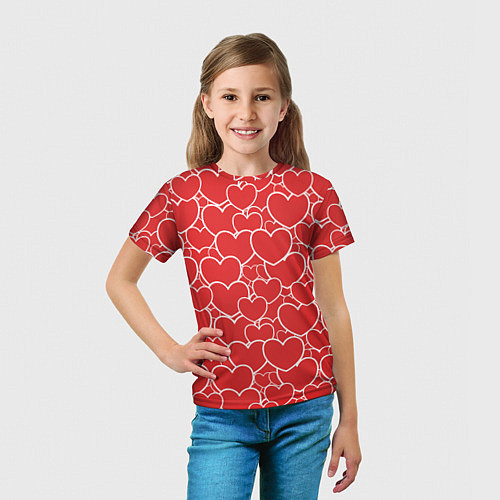 Детская футболка Сердечки любви / 3D-принт – фото 5