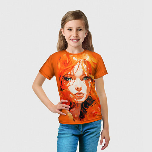 Детская футболка Огненная красотка / 3D-принт – фото 5