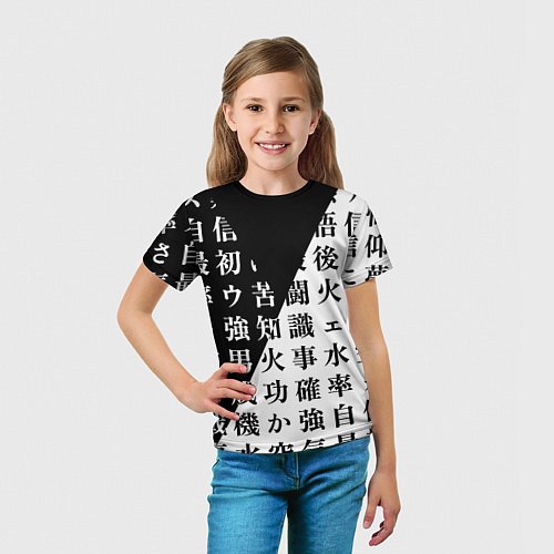 Детская футболка Сто иероглифов / 3D-принт – фото 5