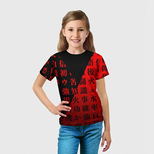 Детская футболка Сто красных иероглифов / 3D-принт – фото 5