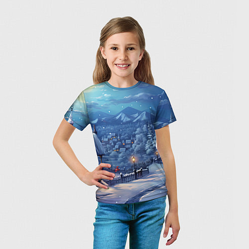 Детская футболка Предновогоняя ночь / 3D-принт – фото 5