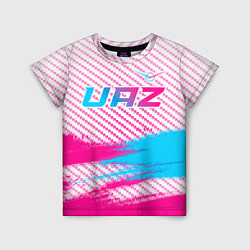 Футболка детская UAZ neon gradient style посередине, цвет: 3D-принт
