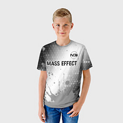 Футболка детская Mass Effect glitch на светлом фоне посередине, цвет: 3D-принт — фото 2