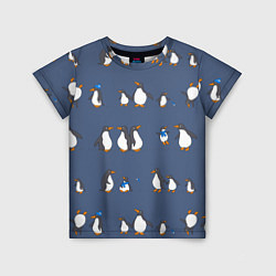 Футболка детская Забавное семейство пингвинов, цвет: 3D-принт
