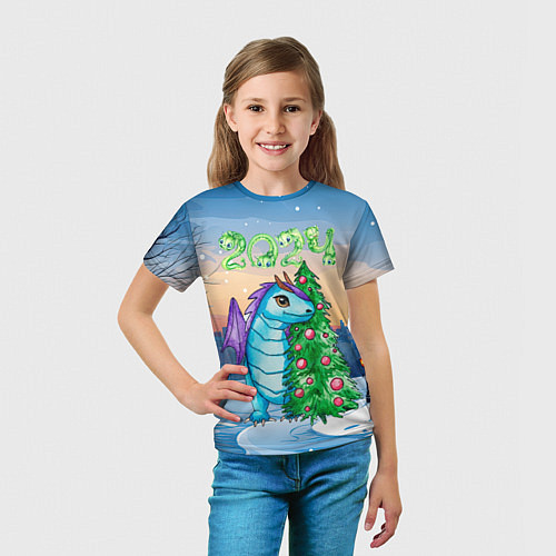 Детская футболка Дракон у елки 2024 / 3D-принт – фото 5