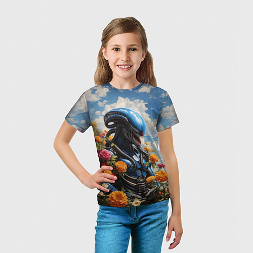 Детская футболка Ксеноморф в цветах / 3D-принт – фото 5