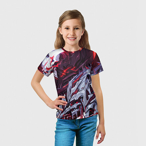 Детская футболка Красный кибер скелет / 3D-принт – фото 5