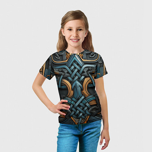 Детская футболка Асимметричный узор в скандинавском стиле / 3D-принт – фото 5