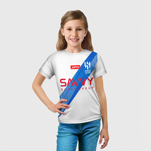 Детская футболка Неймар форма Аль-Хиляль 23-24 гостевая / 3D-принт – фото 5
