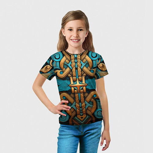 Детская футболка Орнамент в норвежском стиле / 3D-принт – фото 5
