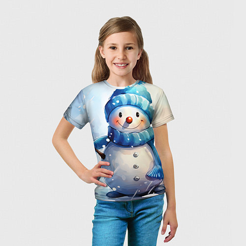 Детская футболка Большой снеговик / 3D-принт – фото 5