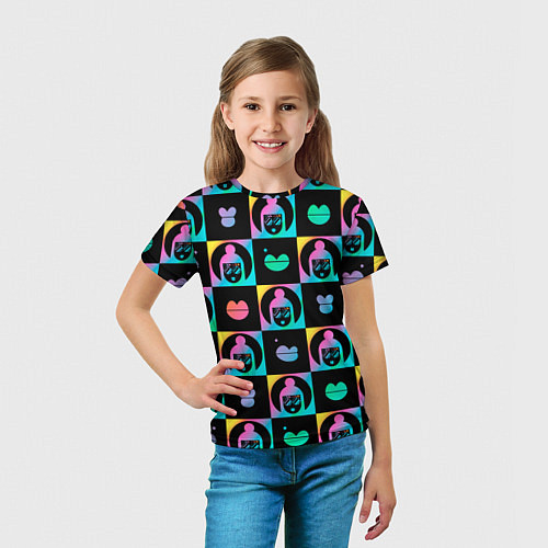 Детская футболка The image of a girl in a square / 3D-принт – фото 5