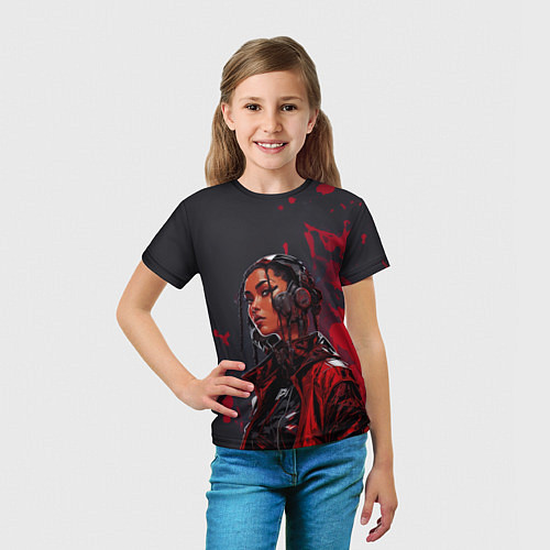 Детская футболка Смуглая девушка с косичками / 3D-принт – фото 5