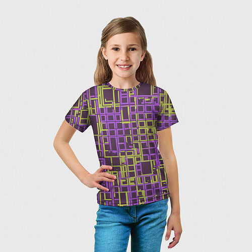 Детская футболка Разноцветные толстые линии / 3D-принт – фото 5