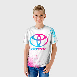 Футболка детская Toyota neon gradient style, цвет: 3D-принт — фото 2