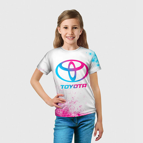 Детская футболка Toyota neon gradient style / 3D-принт – фото 5