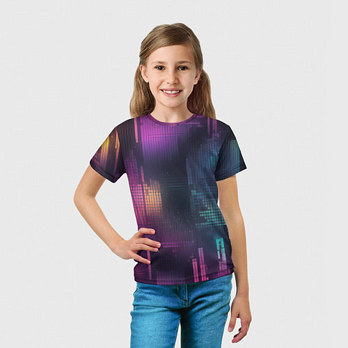 Детская футболка Цветные пиксели retro / 3D-принт – фото 5
