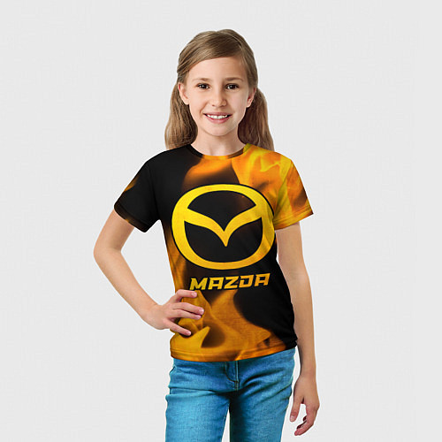 Детская футболка Mazda - gold gradient / 3D-принт – фото 5