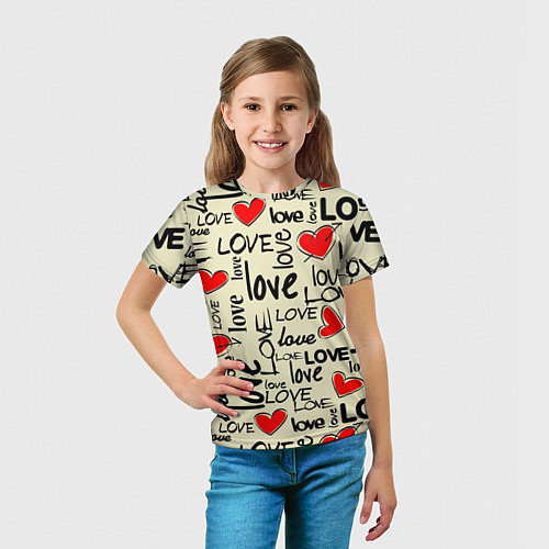 Детская футболка Abstraction of love / 3D-принт – фото 5