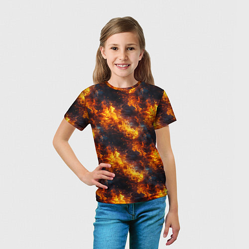 Детская футболка Пламя огня паттерн / 3D-принт – фото 5