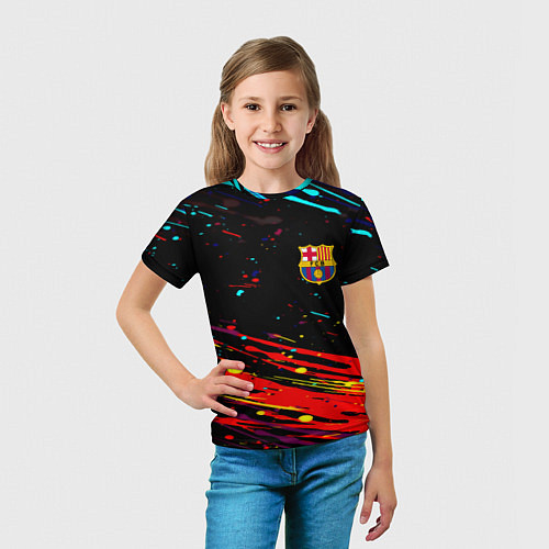 Детская футболка Barcelona краски / 3D-принт – фото 5