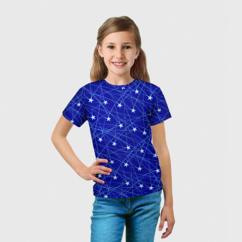Детская футболка Звездопад на синем / 3D-принт – фото 5