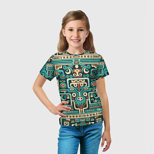 Детская футболка Абстрактный паттерн в ацтекском стиле / 3D-принт – фото 5