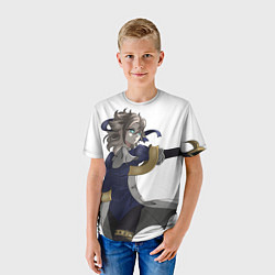 Футболка детская Альбедо Гео персонаж, цвет: 3D-принт — фото 2