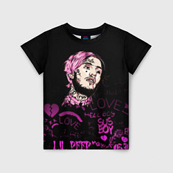 Футболка детская Lil peep neon rap 2017, цвет: 3D-принт