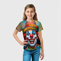 Футболка детская Нейросеть - Хэллоуин безумный клоун, цвет: 3D-принт — фото 2