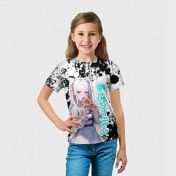 Футболка детская Фрирен - поедает пончик, цвет: 3D-принт — фото 2