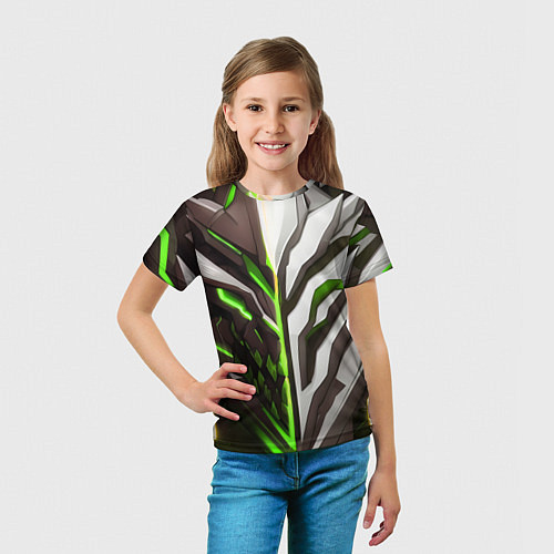 Детская футболка Броня адская и райская зелёная / 3D-принт – фото 5