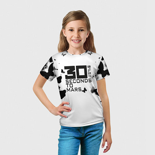 Детская футболка 30 Second to mars buterfly / 3D-принт – фото 5